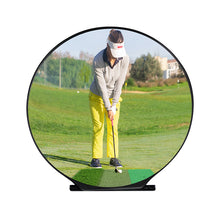 Load image into Gallery viewer, Golf Swing Mirror 11.8 Inches/30cm Golf Convex Mirror for Swing Trainer Golf Practice Stepless Angle Adjustable Shatter Resistant Acrylic Mirror Foldable Stanr
