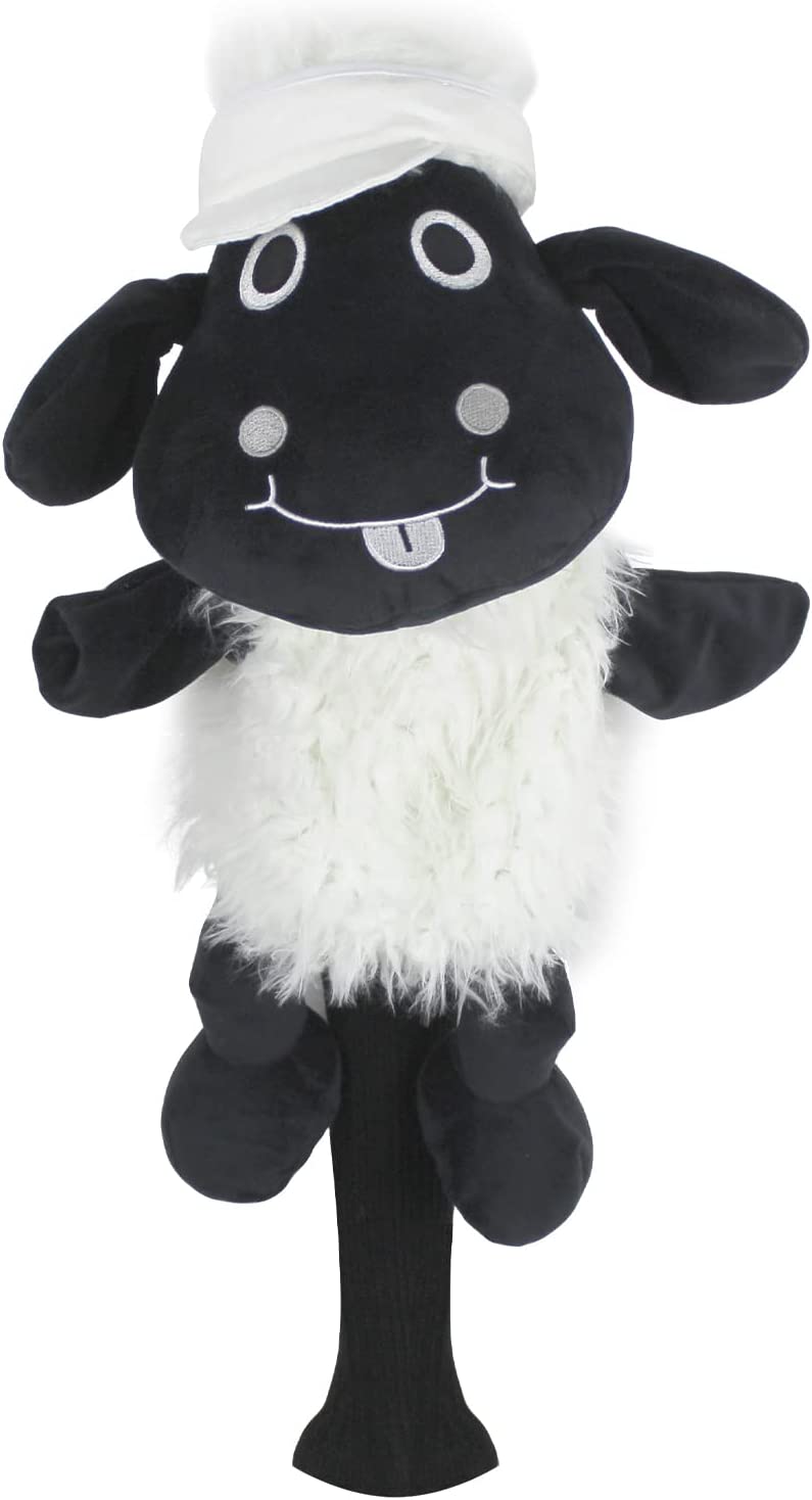 Scott Edward Funny Animal Head Golf Covers, Fit for Drivers and Fairway Wood, Cute Sheep, Cool and Functional