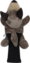 Load image into Gallery viewer, Scott Edward Funny Animal Head Golf Covers, Fit  for Drivers and Fairway Wood, Gray Wolf, Cool and Functional
