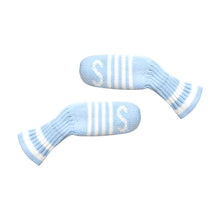 Load image into Gallery viewer, Scott Edward 10 Pcs Double Sided Alphabet Knit Iron Golf Club Covers Cuteness and Basically Socks Shape Washable &amp; Durable Club Head Protector
