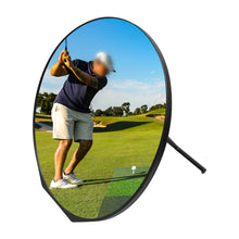 Load image into Gallery viewer, Golf Swing Mirror 11.8 Inches/30cm Golf Convex Mirror for Swing Trainer Golf Practice Stepless Angle Adjustable Shatter Resistant Acrylic Mirror Foldable Stanr
