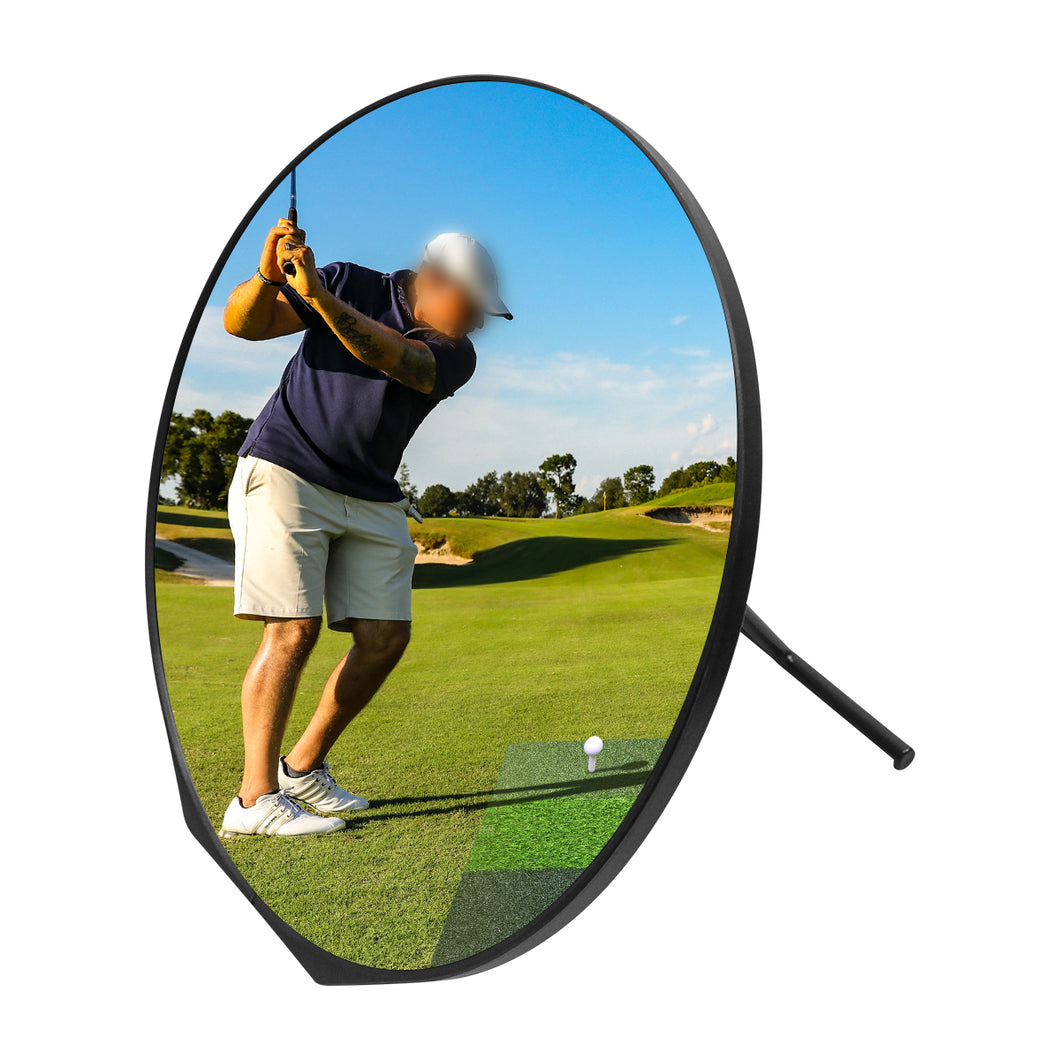 Golf Swing Mirror 11.8 Inches/30cm Golf Convex Mirror for Swing Trainer Golf Practice Stepless Angle Adjustable Shatter Resistant Acrylic Mirror Foldable Stanr