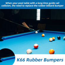 Load image into Gallery viewer, 6pcs/set K66 Billiard Rubber Bumpers - Improve Your Game with High-Quality Cushions and Adhesive Strips
