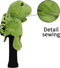 Load image into Gallery viewer, Scott Edward Funny Animal Head Golf Covers, Fit for Drivers and Fairway Wood, Cute Tortoise, Cool and Functional

