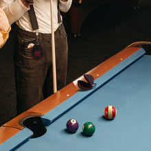 Load image into Gallery viewer, Scott Edward Clip-on Cue Ball Case Billiard Ball Bag Carrying Case Holder Pool Protector Accessory Cue Ball Bag for Attaching Cue Balls
