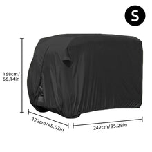 Load image into Gallery viewer, Scott Edward Golf Cart Cover 400D Waterproof Windproof Sunproof Outdoor All-Weather Polyester Full Golf Cart Cover Fits EZGO, Club Car, Yamaha, 2/4 Passenger Golf Cart, Black without vent
