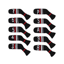 Load image into Gallery viewer, Scott Edward 10 Pcs Golf Iron Head Covers Cuteness and Basically Socks Shape Washable &amp; Durable Golf Club Head Protector-Red Warning
