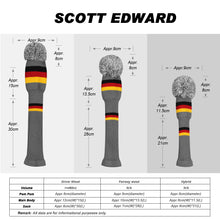 Load image into Gallery viewer, Scott Edward Knitted Golf Covers for Driver Wood,Fairway Wood and Hybrid Wood,Protect Golf Club from Scratches and Dust,Double Layers,Decorate Golf Bags, Grey Yellow Pattern
