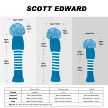 Load image into Gallery viewer, Scott Edward Knitted Golf Covers for Driver Wood,Fairway Wood and Hybrid Wood,Protect Golf Club from Scratches and Dust,Double Layers,Decorate Golf Bags, Blue White
