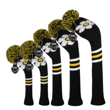 Load image into Gallery viewer, Scott Edward Knitted Golf Covers for Driver Wood,Fairway Wood and Hybrid Wood,Protect Golf Club from Scratches and Dust,Double Layers,Decorate Golf Bags, Flower Pattern
