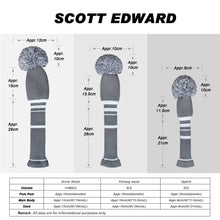 Load image into Gallery viewer, Scott Edward Knitted Golf Covers for Driver Wood,Fairway Wood and Hybrid Wood,Protect Golf Club from Scratches and Dust,Double Layers,Decorate Golf Bags, Gray White
