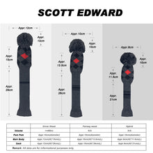 Load image into Gallery viewer, Scott Edward Knitted Golf Covers for Driver Wood,Fairway Wood and Hybrid Wood,Protect Golf Club from Scratches and Dust,Decorate Golf Bags,Classi Pattern Grey Red Black Argyles
