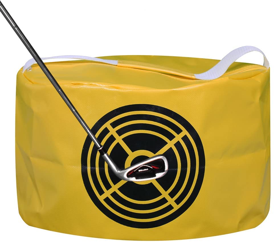 Scott Edward Golf Smash Bag Golf Impact Bag, Power Smash, Hitting Pocket, Swing Training Aids, Practice Tool,Waterproof Durable PVC Fabric,Yellow