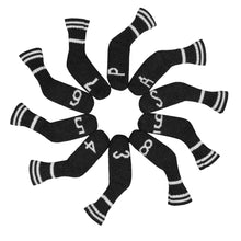 Load image into Gallery viewer, Scott Edward 10Pcs Golf Iron Cover Set,Elastic Yarn,Cuteness and Basically Socks Shape Washable &amp; Durable Golf Club Iron Head Covers-Dark Grey
