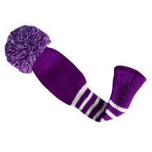 Load image into Gallery viewer, Scott Edward Purple White Stripes Golf Bag Head Cover Detail
