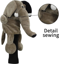 Load image into Gallery viewer, Scott Edward Funny Animal Head Golf Covers, Fit  for Drivers and Fairway Wood, Cute Elephant, Cool and Functional
