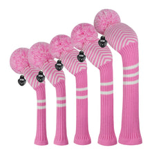 Load image into Gallery viewer, 2022 New Style Scott Edward Knitted Golf Covers for Driver Wood,Fairway Wood and Hybrid Wood,Protect Golf Club from Scratches and Dust,Decorate Golf Bags with Pink Herringbone Pattern
