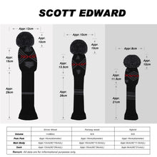 Load image into Gallery viewer, Scott Edward Knitted Golf Club Covers for Driver Wood,Fairway Wood and Hybrid Wood,Protect Golf Club from Scratches and Dust,Decorate Golf Bags with Maya Black Red Pattern
