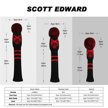 Load image into Gallery viewer, Scott Edward Golf Club Knitted Headcovers Double Layers Elastic Acrylic Yarn,Fluffy Pom Creativity Pattern for Golfer Gifts,Golf Club Protector- Cute Red Fox for Driver(460cc),Fairway(3/5/7) and Hybrid(UT)
