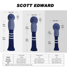 Load image into Gallery viewer, Scott Edward Golf Club Knitted Headcovers for Driver(460cc),Fairway(3/5/7) and Hybrid(UT),Double Layers Acrylic Yarn,Fluffy Pom Creativity Pattern for Golfer Gifts,Golf Club Protector
