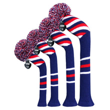 Load image into Gallery viewer, Scott Edward Knitted Golf Covers for Driver Wood,Fairway Wood and Hybrid Wood,Protect Golf Club from Scratches and Dust,Double Layers,Decorate Golf Bags, Red Ripple Pattern
