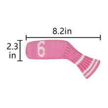 Load image into Gallery viewer, Scott Edward 10 Pcs Golf Iron Head Covers Cuteness and Basically Socks Shape Washable &amp; Durable Golf Club Head Protector with Pink White Stripes
