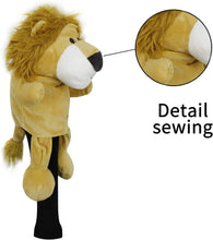 Load image into Gallery viewer, Scott Edward Funny Animal Head Golf Covers, Fit  for Drivers and Fairway Wood, Cute Lion , Cool and Functional
