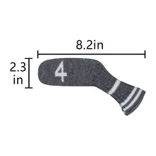 Load image into Gallery viewer, Scott Edward 10 Pcs Golf Iron Head Covers Cuteness and Basically Socks Shape Washable &amp; Durable Golf Club Head Protector with Grey Pattern
