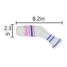 Load image into Gallery viewer, Scott Edward 10 Pcs Golf Iron Head Covers Cuteness and Socks Shape Washable &amp; Durable Golf Club Head Protector with Blue White Stripes
