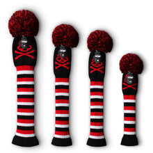 Load image into Gallery viewer, Scott Edward Golf Club Knitted Headcovers Double Layers Elastic Acrylic Yarn,Fluffy Pom Creativity Pattern for Golfer Gifts,Golf Club Protector- Skull Pattern for Driver(460cc),Fairway(3/5/7) and Hybrid(UT)
