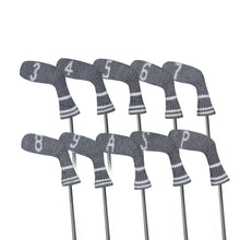 Load image into Gallery viewer, Scott Edward 10 Pcs Golf Iron Head Covers Cuteness and Basically Socks Shape Washable &amp; Durable Golf Club Head Protector with Grey Pattern
