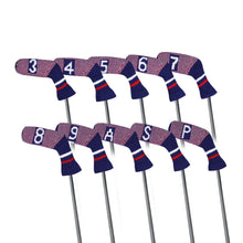 Load image into Gallery viewer, Scott Edward 10 Pcs Golf Iron Head Covers Cuteness and Basically Socks Shape Washable &amp; Durable Golf Club Head Protector-Blue Dots
