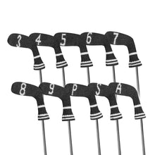 Load image into Gallery viewer, Scott Edward 10Pcs Golf Iron Cover Set,Elastic Yarn,Cuteness and Basically Socks Shape Washable &amp; Durable Golf Club Iron Head Covers-Dark Grey
