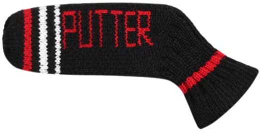 Scott Edward Knitted Putter Cover Blade,1 Piece in Pack, Fits Golf Blade Putters Cute and Soft-Red White Stripes