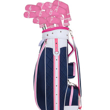 Load image into Gallery viewer, Scott Edward 10 Pcs Golf Iron Head Covers Cuteness and Basically Socks Shape Washable &amp; Durable Golf Club Head Protector with Pink White Stripes
