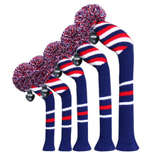 Load image into Gallery viewer, Scott Edward Knitted Golf Covers for Driver Wood,Fairway Wood and Hybrid Wood,Protect Golf Club from Scratches and Dust,Double Layers,Decorate Golf Bags, Red Ripple Pattern
