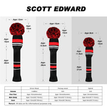 Load image into Gallery viewer, Scott Edward Golf Club Head Covers Fits Well Driver(460cc) Fairway Wood and Hybrid(UT) The Perfect Change for Golf Bag,Classical Red White Stripes
