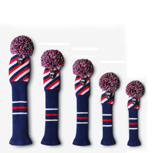 Load image into Gallery viewer, Scott Edward Knitted Golf Covers for Driver Wood,Fairway Wood and Hybrid Wood,Protect Golf Club from Scratches and Dust,Double Layers,Decorate Golf Bags, Red Ripple Pattern
