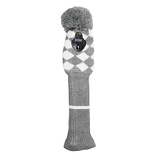 Load image into Gallery viewer, Scott Edward Golf Club Covers for Driver(460cc),Fairway and Hybrid,Grey White Argyles Elastic Yarn,Sung Fit for Golf Head with Pom Pom,Protect golf from Scratches and Dust
