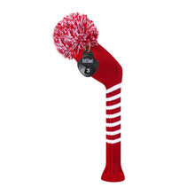 Load image into Gallery viewer, Scott Edward Golf Head Cover for Driver Wood,Fairway Wood,Hybrid Wood,Double Layer,Elastic Yarn,Fluffy Pom Snug for Golf Club and Decorate Golf Bags,Classic Style-Crimson White Stripes
