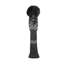 Load image into Gallery viewer, Personalised Grey Reticulated Golf Headcovers Detail
