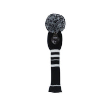 Load image into Gallery viewer, Scott Edward Golf Club Knitted Headcovers Double Layers Elastic Acrylic Yarn,Fluffy Pom Creativity Pattern for Golfer Gifts,Golf Club Protector-for Driver(460cc),Fairway(3/5/7) and Hybrid(UT)-White Black Stripes
