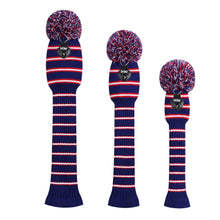 Load image into Gallery viewer, 2022 Scott Edward Golf Club Knitted Headcovers for Driver(460cc),Fairway(3/5/7) and Hybrid(UT),Double Layers Acrylic Yarn, Three Fine Streak Pattern for Golfer Gifts, Purple Color
