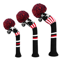 Load image into Gallery viewer, Scott Edward Knitted Golf Covers for Driver Wood,Fairway Wood and Hybrid Wood,Protect Golf Club from Scratches and Dust,Double Layers,Decorate Golf Bags, Star Black Pattern
