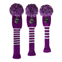 Load image into Gallery viewer, Scott Edward Purple White Stripes Golf Bag Head Cover
