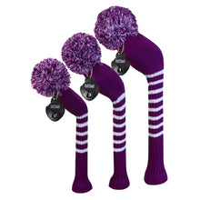 Load image into Gallery viewer, Scott Edward Purple White Stripes Golf Bag Head Cover
