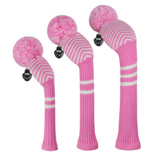Load image into Gallery viewer, 2022 New Style Scott Edward Knitted Golf Covers for Driver Wood,Fairway Wood and Hybrid Wood,Protect Golf Club from Scratches and Dust,Decorate Golf Bags with Pink Herringbone Pattern
