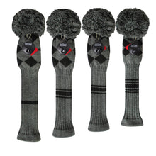 Load image into Gallery viewer, Scott Edward Knitted Golf Covers for Driver Wood,Fairway Wood and Hybrid Wood,Protect Golf Club from Scratches and Dust,Decorate Golf Bags,Classi Pattern Grey Red Black Argyles
