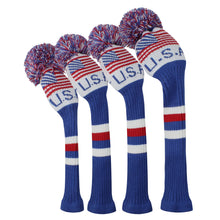 Load image into Gallery viewer, Scott Edward Knitted Golf Covers for Driver Wood,Fairway Wood and Hybrid Wood,Protect Golf Club from Scratches and Dust,Double Layers,Decorate Golf Bags,  Us Flags Pattern
