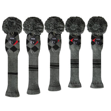 Load image into Gallery viewer, Scott Edward Knitted Golf Covers for Driver Wood,Fairway Wood and Hybrid Wood,Protect Golf Club from Scratches and Dust,Decorate Golf Bags,Classi Pattern Grey Red Black Argyles
